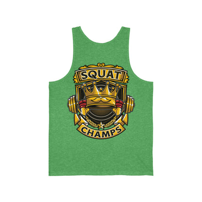 SQUAT CHAMPS (Back Design) - Unisex Jersey Tank