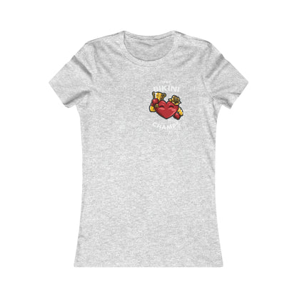 IFBB BIKINI CHAMPS (Small Front Logo) - Women's Favorite Tee (Bella+Canvas)