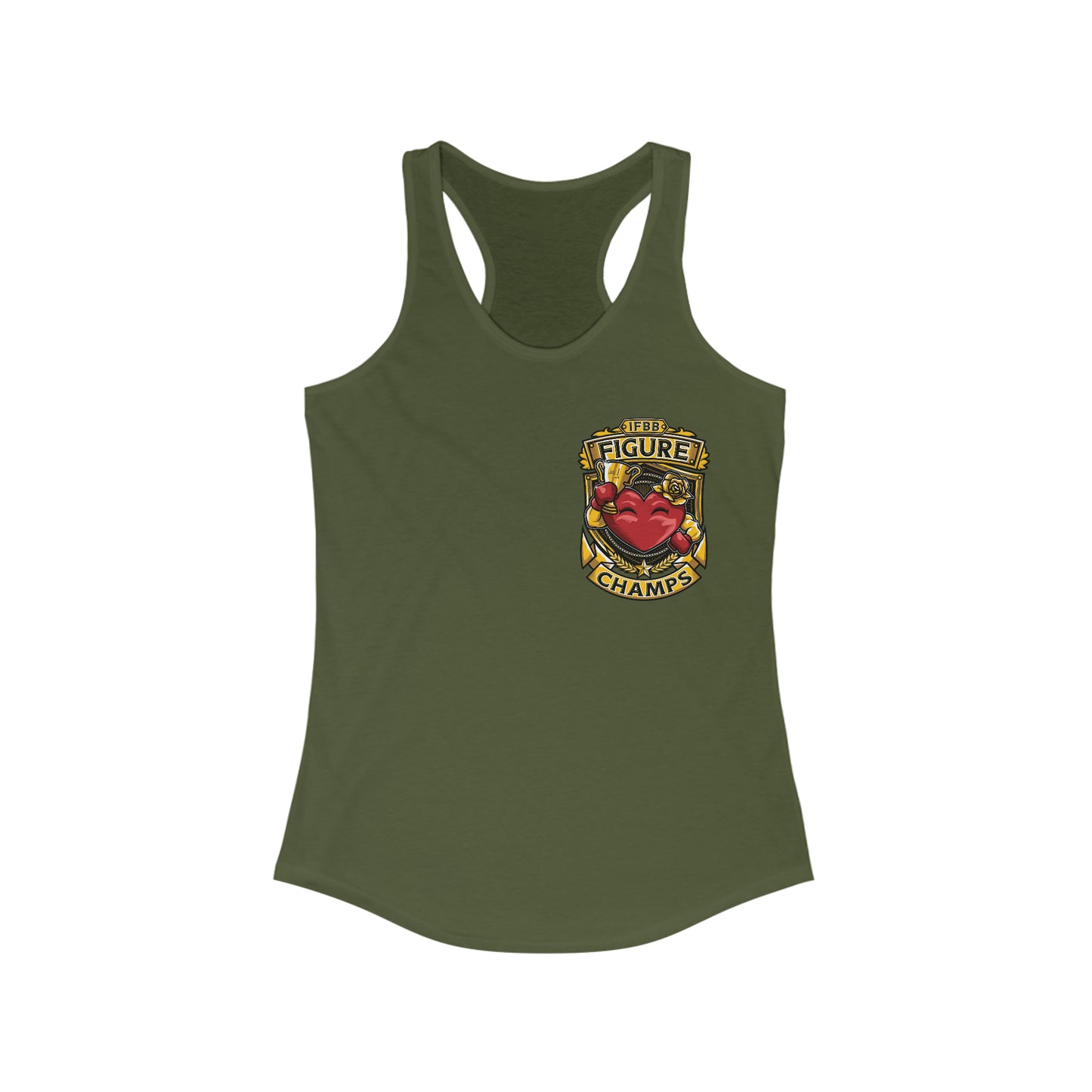 IFBB FIGURE CHAMPS (Small Logo) - Women's Ideal Racerback Tank