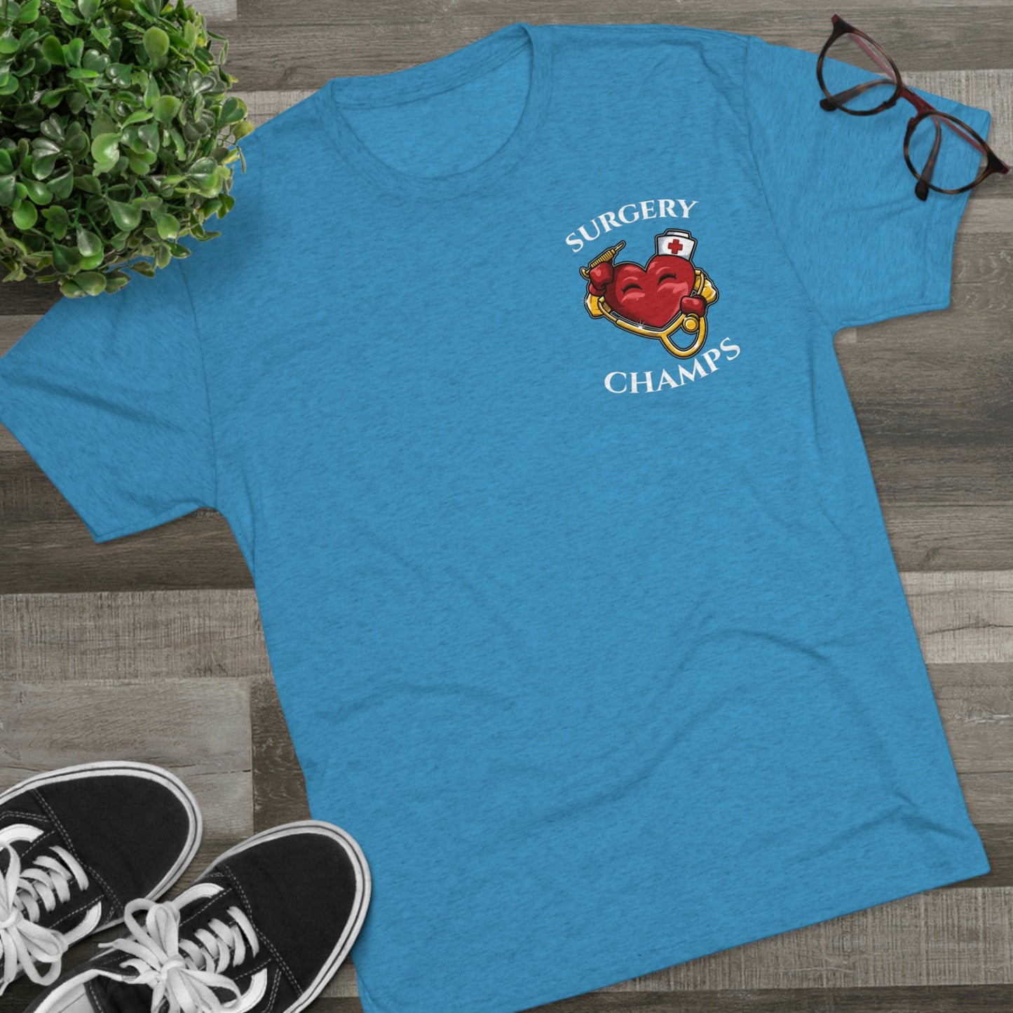 SURGERY CHAMPS (Small Logo) - PREMIUM SOFT - Unisex Tri-Blend Crew Tee (Next Level 6010)