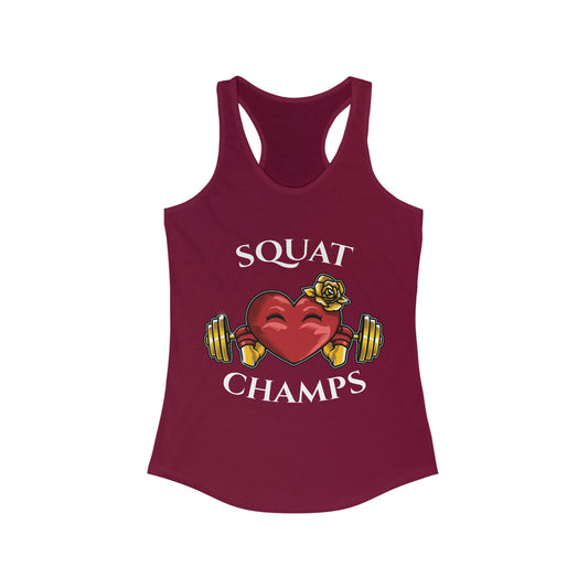 SQUAT CHAMPS!! - Women's Ideal Racerback Tank (Next Level1533)