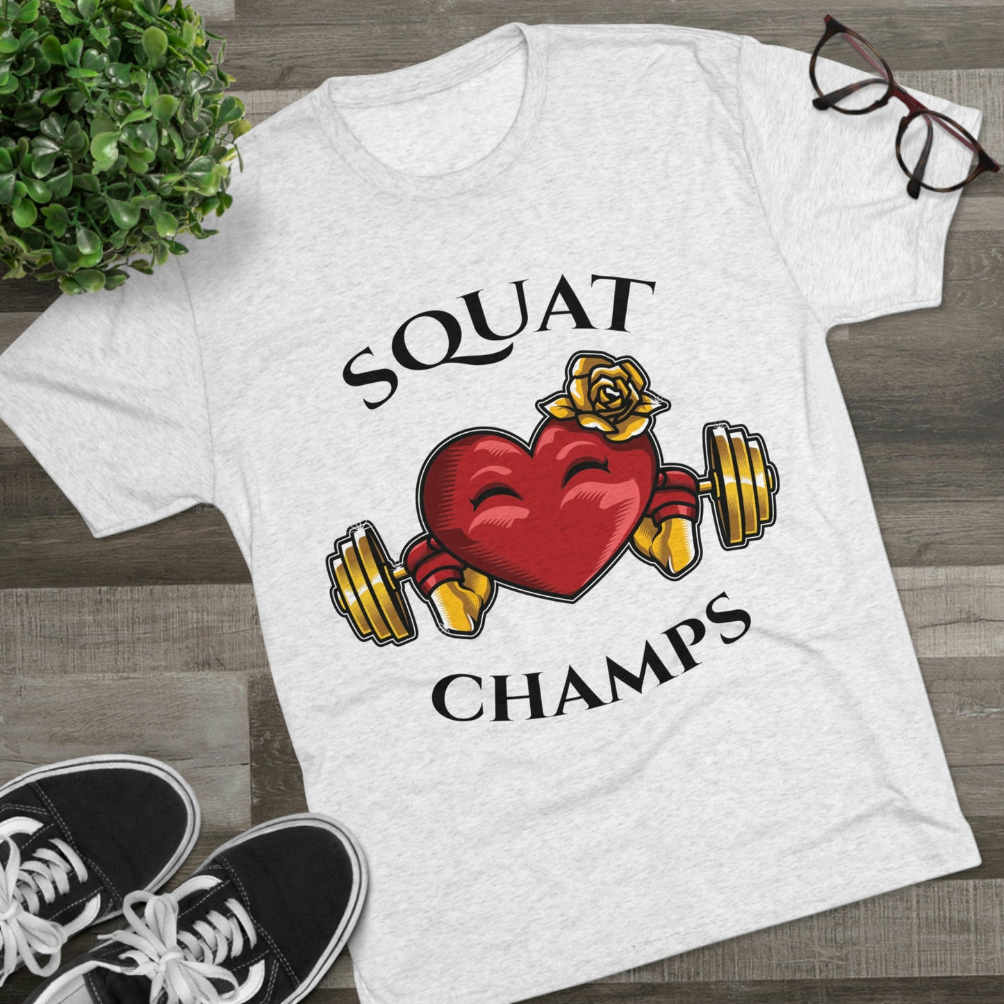 SQUAT CHAMPS -  PREMIUM SOFT - Unisex Tri-Blend Crew Tee (Next Level 6010)