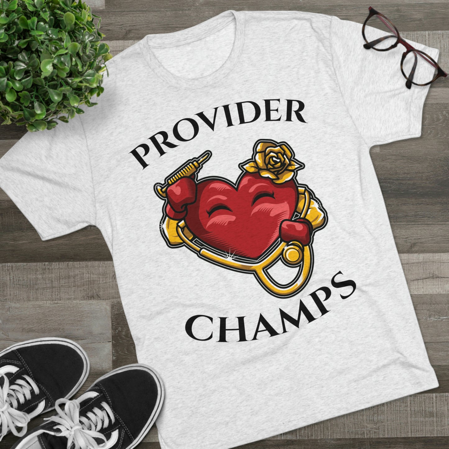 PROVIDER CHAMPS (Small Logo) - PREMIUM SOFT - Unisex Tri-Blend Crew Tee (Next Level 6010)