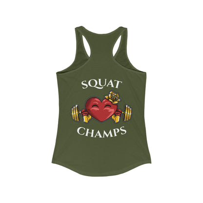 SQUAT CHAMPS (Back design) - Women's Ideal Racerback Tank