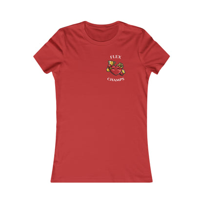 FLEX CHAMPS! (Small Front Logo) - Women's Favorite Tee (Bella+Canvas)