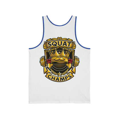 SQUAT CHAMPS (Back Design) - Unisex Jersey Tank