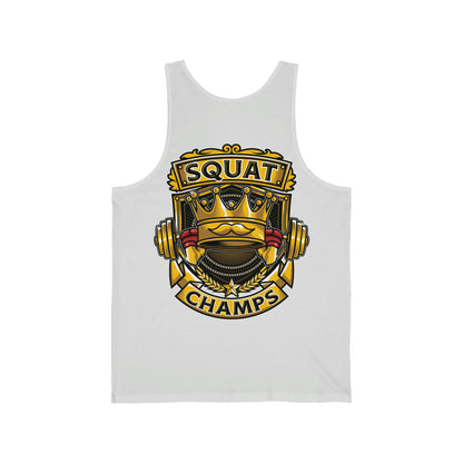 SQUAT CHAMPS (Back Design) - Unisex Jersey Tank