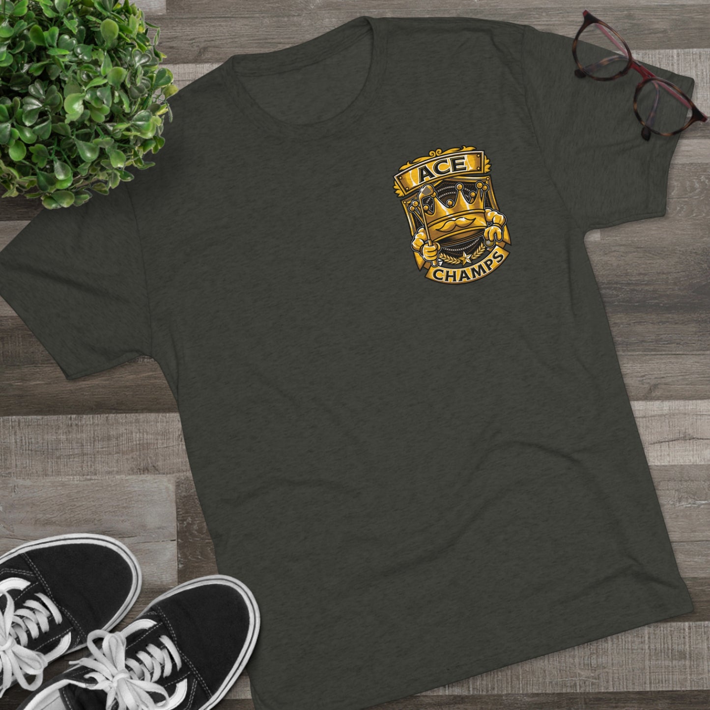 ACE CHAMPS (Small Logo) - PREMIUM SOFT - Unisex Tri-Blend Crew Tee (Next Level 6010)