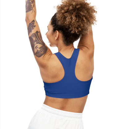 IFBB FIGURE CHAMPS - Center Logo - (Blue) - Seamless Sports Bra (AOP)