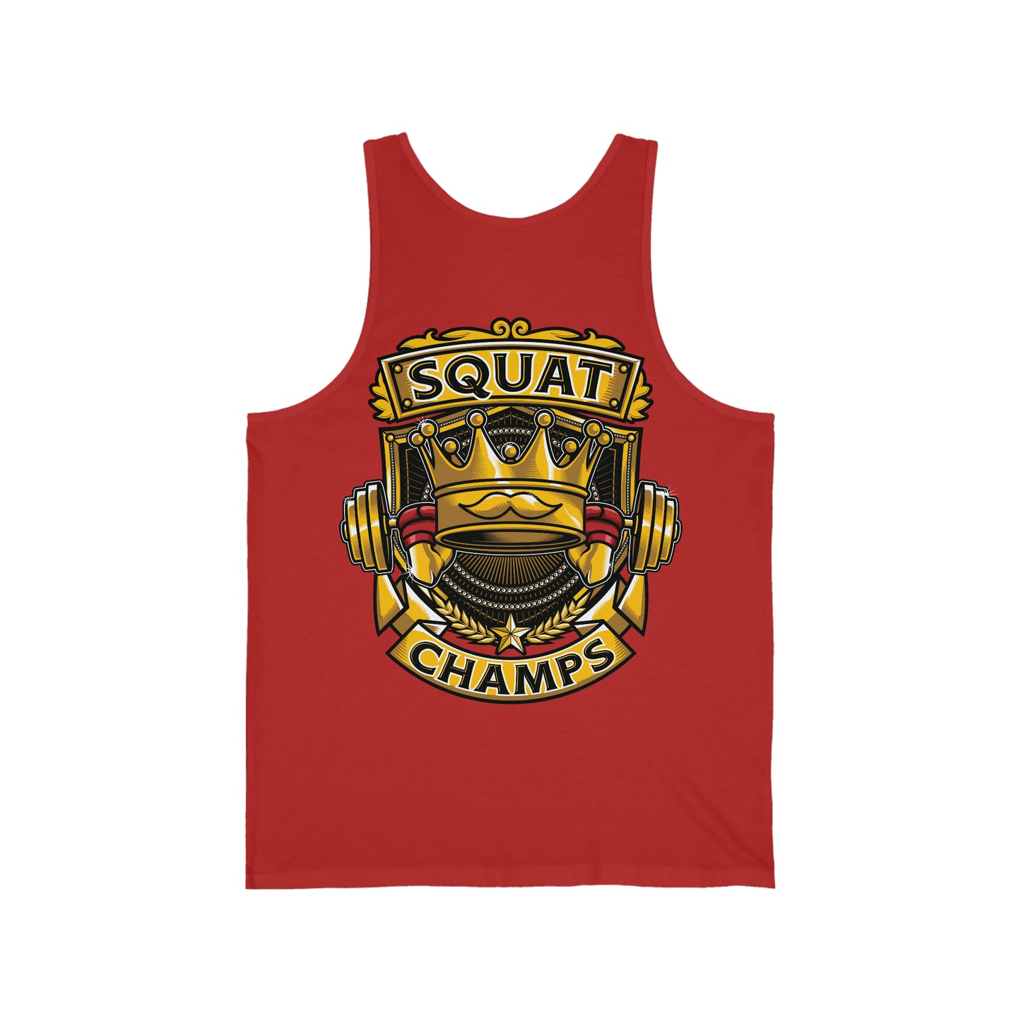 SQUAT CHAMPS (Back Design) - Unisex Jersey Tank