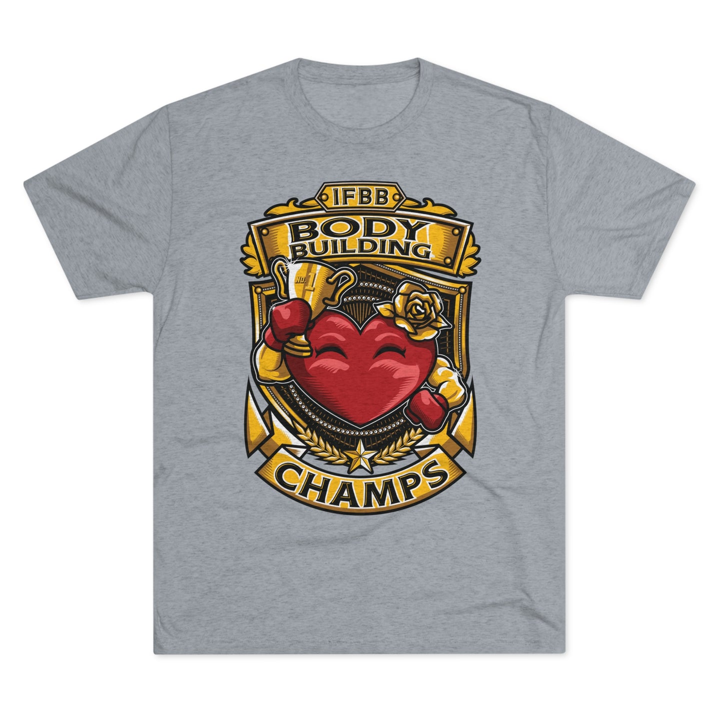 IFBB BODY BUILDING CHAMPS  - PREMIUM SOFT - Unisex Tri-Blend Crew Tee (Next Level 6010)