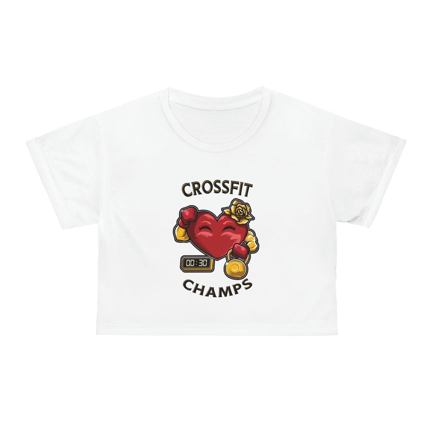CROSSFIT CHAMPS (White) - Crop Tee (AOP)