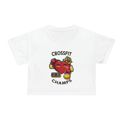 CROSSFIT CHAMPS (White) - Crop Tee (AOP)