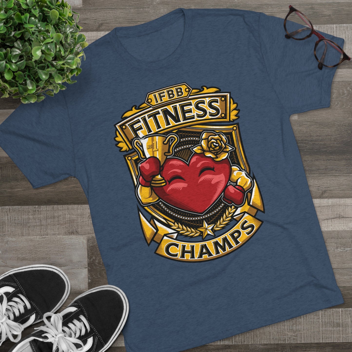 IFBB FITNESS CHAMPS  - PREMIUM SOFT - Unisex Tri-Blend Crew Tee (Next Level 6010)