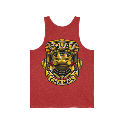 SQUAT CHAMPS (Back Design) - Unisex Jersey Tank