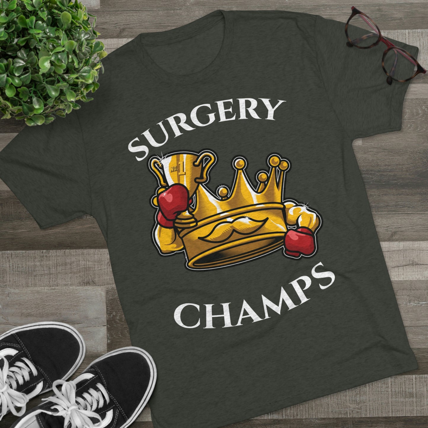 SURGERY CHAMPS (Alternate Logo) - PREMIUM SOFT - Unisex Tri-Blend Crew Tee (Next Level 6010)