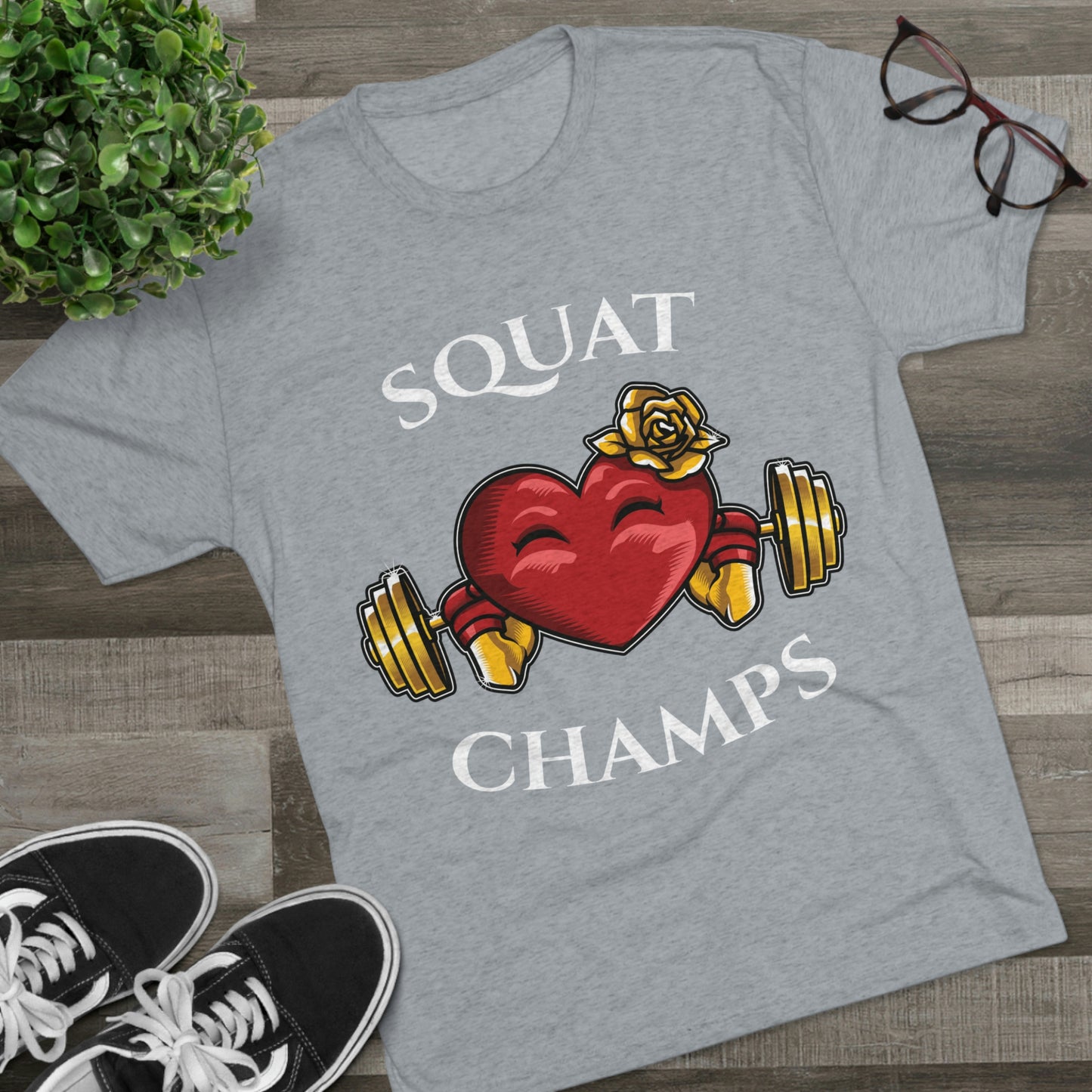 SQUAT CHAMPS -  PREMIUM SOFT - Unisex Tri-Blend Crew Tee (Next Level 6010)