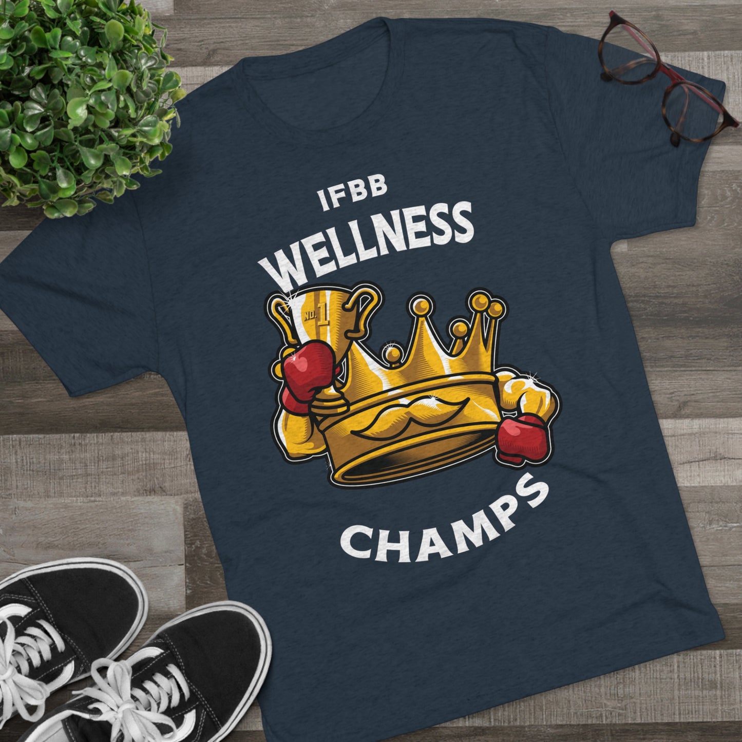 IFBB WELNESS CHAMPS (v2) - PREMIUM SOFT - Unisex Tri-Blend Crew Tee (Next Level 6010)