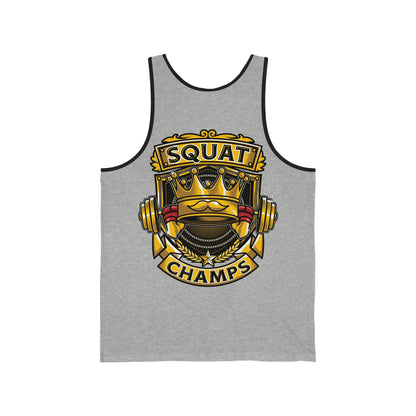 SQUAT CHAMPS (Back Design) - Unisex Jersey Tank