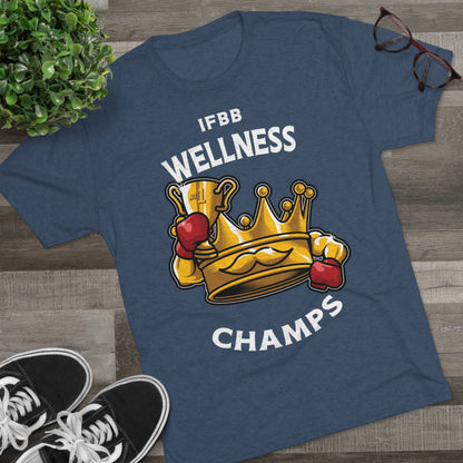 IFBB WELNESS CHAMPS (v2) - PREMIUM SOFT - Unisex Tri-Blend Crew Tee (Next Level 6010)