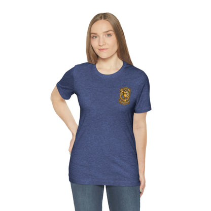 Mom Champs (Gold -Front & Back)! Unisex Jersey Short Sleeve Tee (Bella+Canvas)