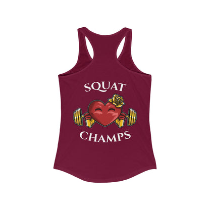 SQUAT CHAMPS (Back design) - Women's Ideal Racerback Tank