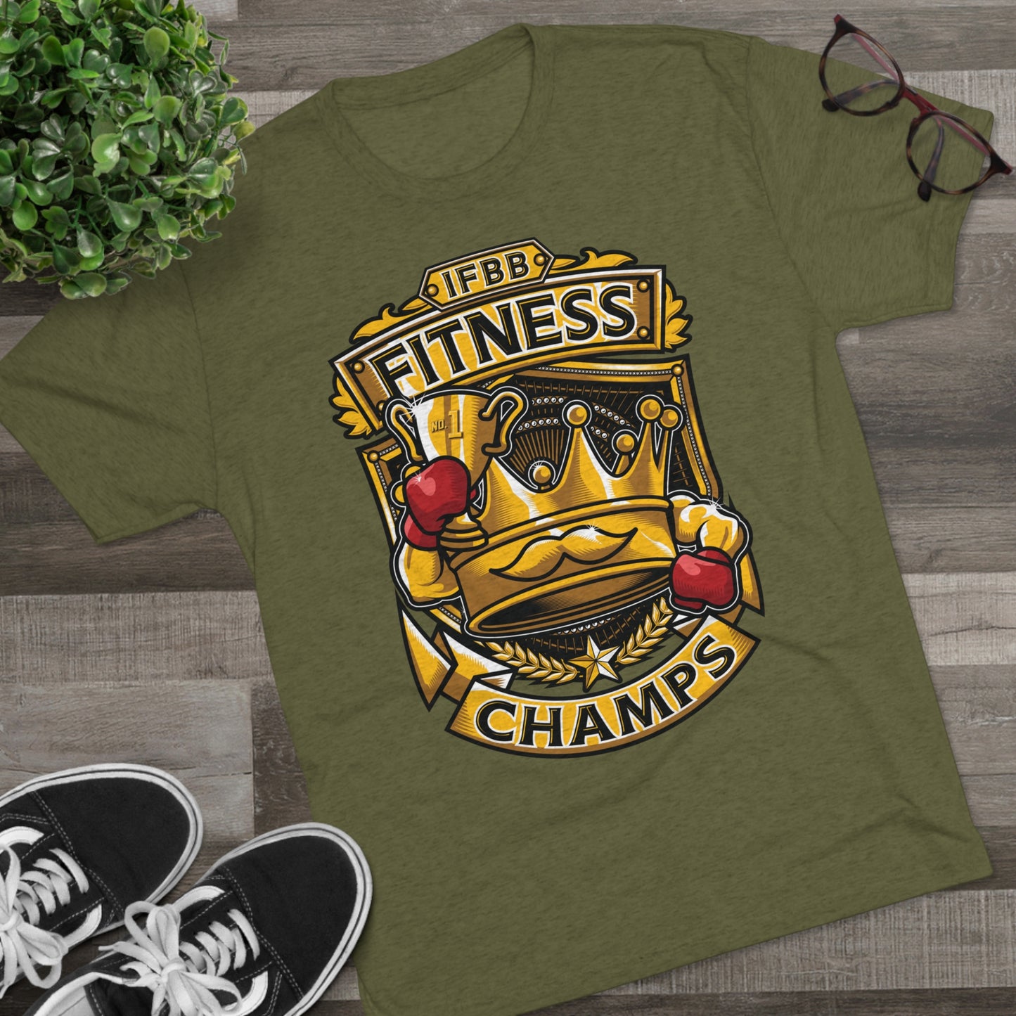 IFBB FITNESS CHAMPS  - PREMIUM SOFT - Unisex Tri-Blend Crew Tee (Next Level 6010)