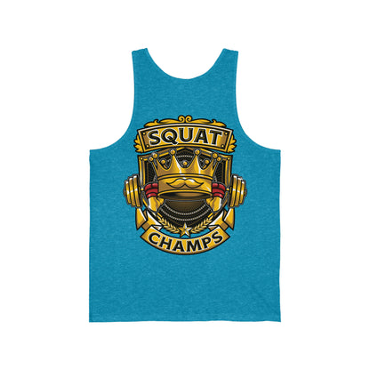 SQUAT CHAMPS (Back Design) - Unisex Jersey Tank