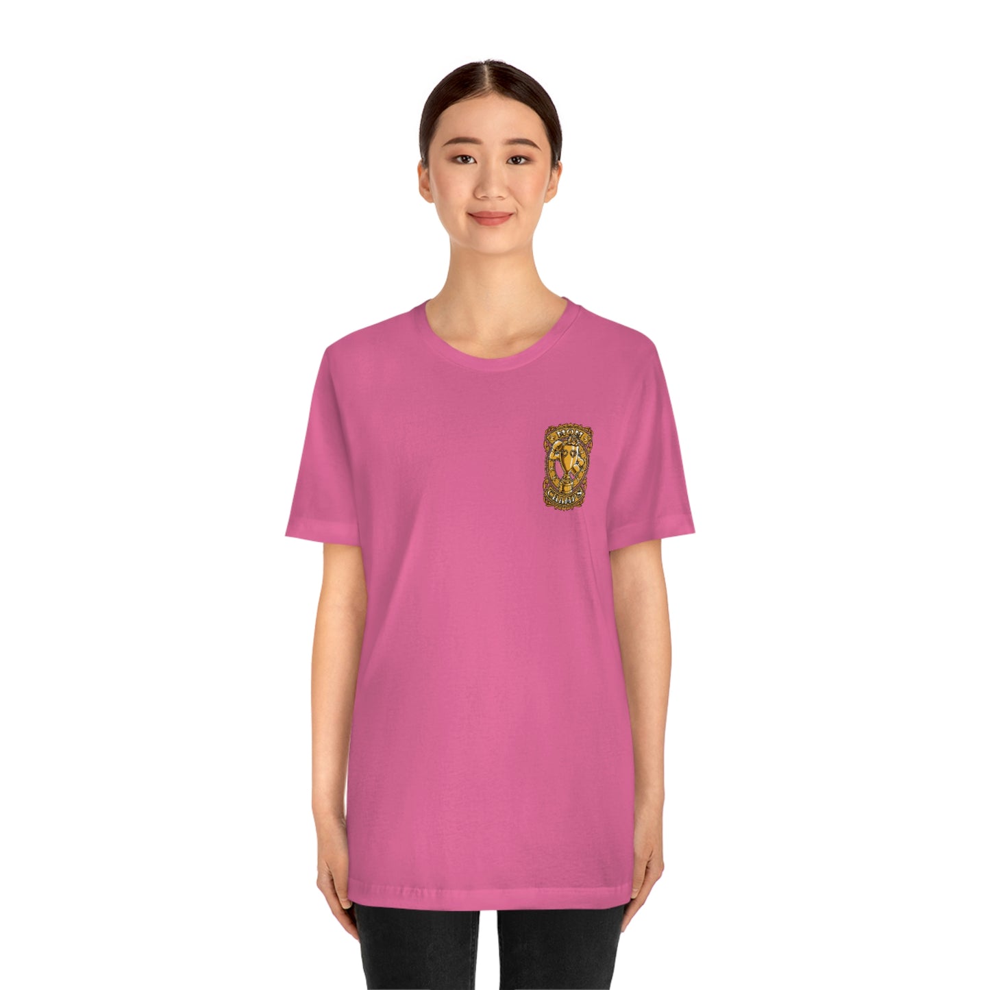 Mom Champs (Gold -Front & Back)! Unisex Jersey Short Sleeve Tee (Bella+Canvas)