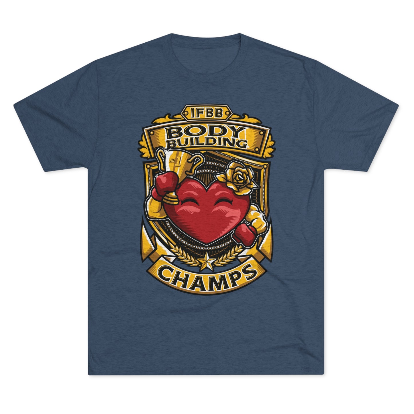 IFBB BODY BUILDING CHAMPS  - PREMIUM SOFT - Unisex Tri-Blend Crew Tee (Next Level 6010)