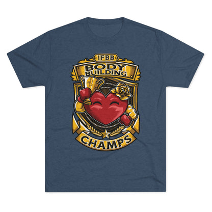 IFBB BODY BUILDING CHAMPS  - PREMIUM SOFT - Unisex Tri-Blend Crew Tee (Next Level 6010)
