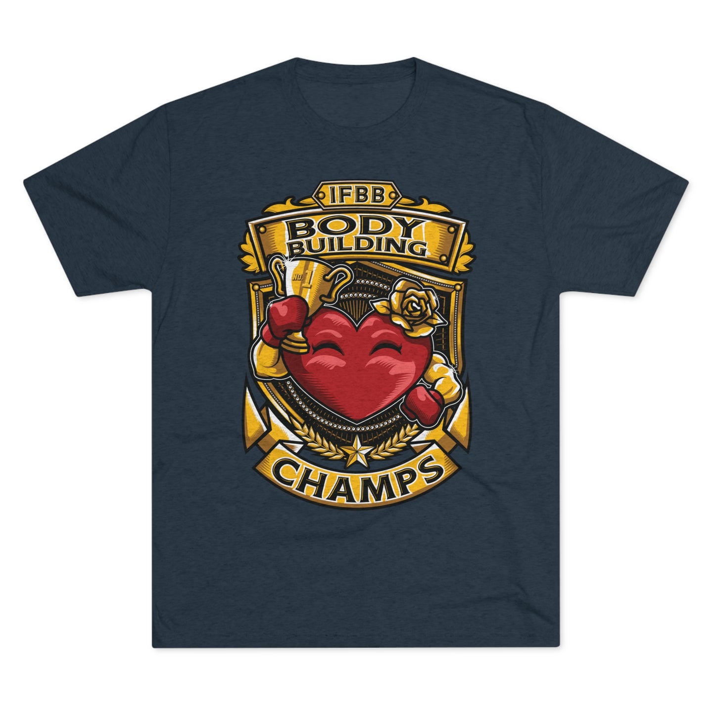 IFBB BODY BUILDING CHAMPS  - PREMIUM SOFT - Unisex Tri-Blend Crew Tee (Next Level 6010)
