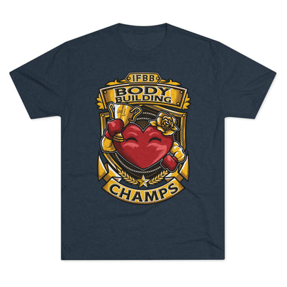 IFBB BODY BUILDING CHAMPS  - PREMIUM SOFT - Unisex Tri-Blend Crew Tee (Next Level 6010)