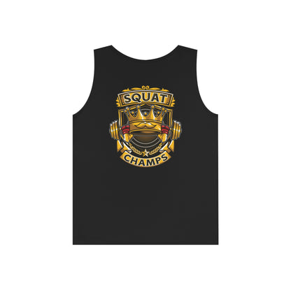 SQUAT CHAMPS (Back Design) - Unisex Heavy Cotton Tank Top