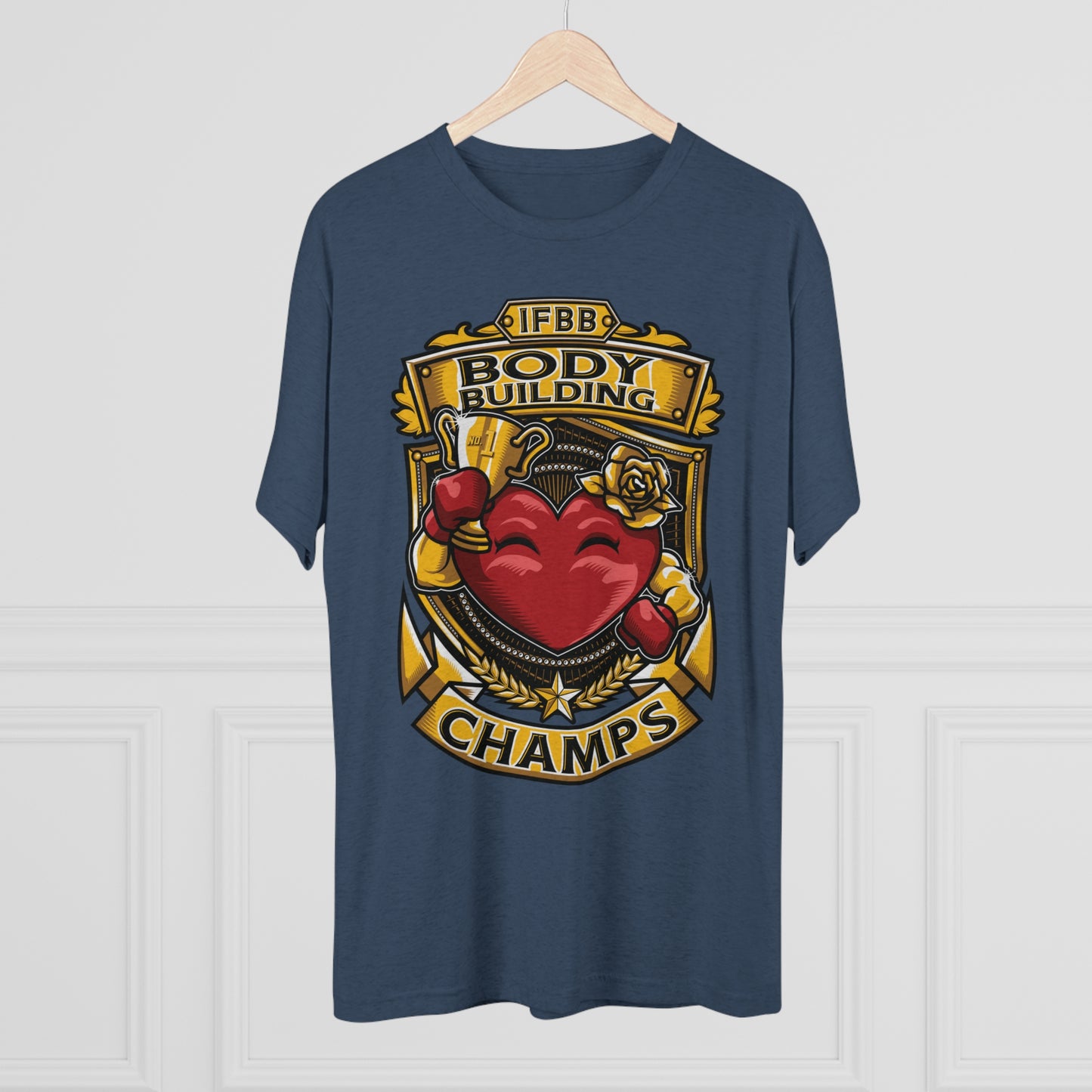 IFBB BODY BUILDING CHAMPS  - PREMIUM SOFT - Unisex Tri-Blend Crew Tee (Next Level 6010)