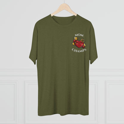 MOM CHAMPS (No Background - Small Logo) - PREMIUM SOFT - Unisex Tri-Blend Crew Tee (Next Level 6010)