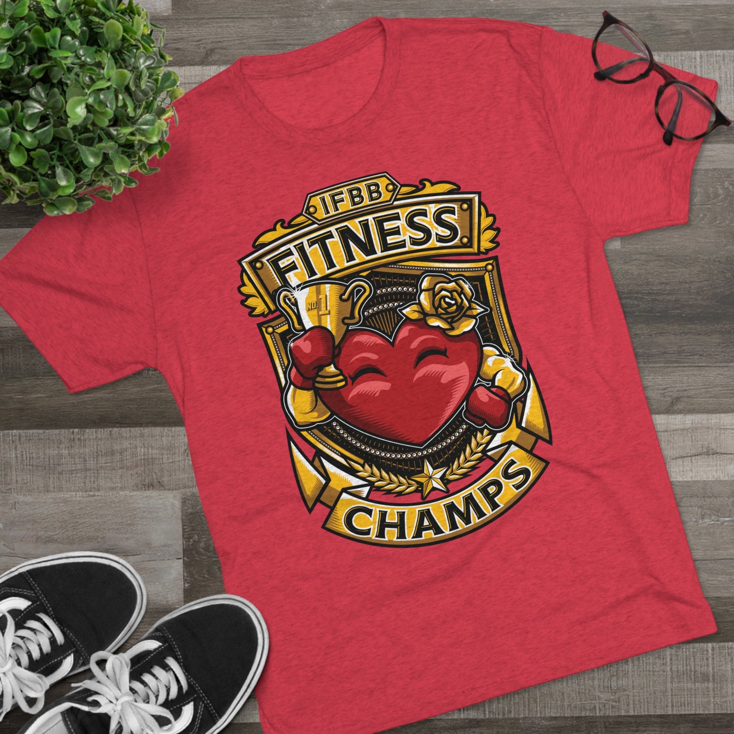 IFBB FITNESS CHAMPS  - PREMIUM SOFT - Unisex Tri-Blend Crew Tee (Next Level 6010)