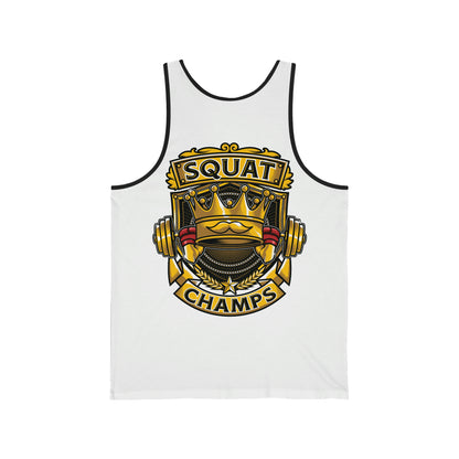 SQUAT CHAMPS (Back Design) - Unisex Jersey Tank