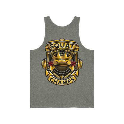 SQUAT CHAMPS (Back Design) - Unisex Jersey Tank