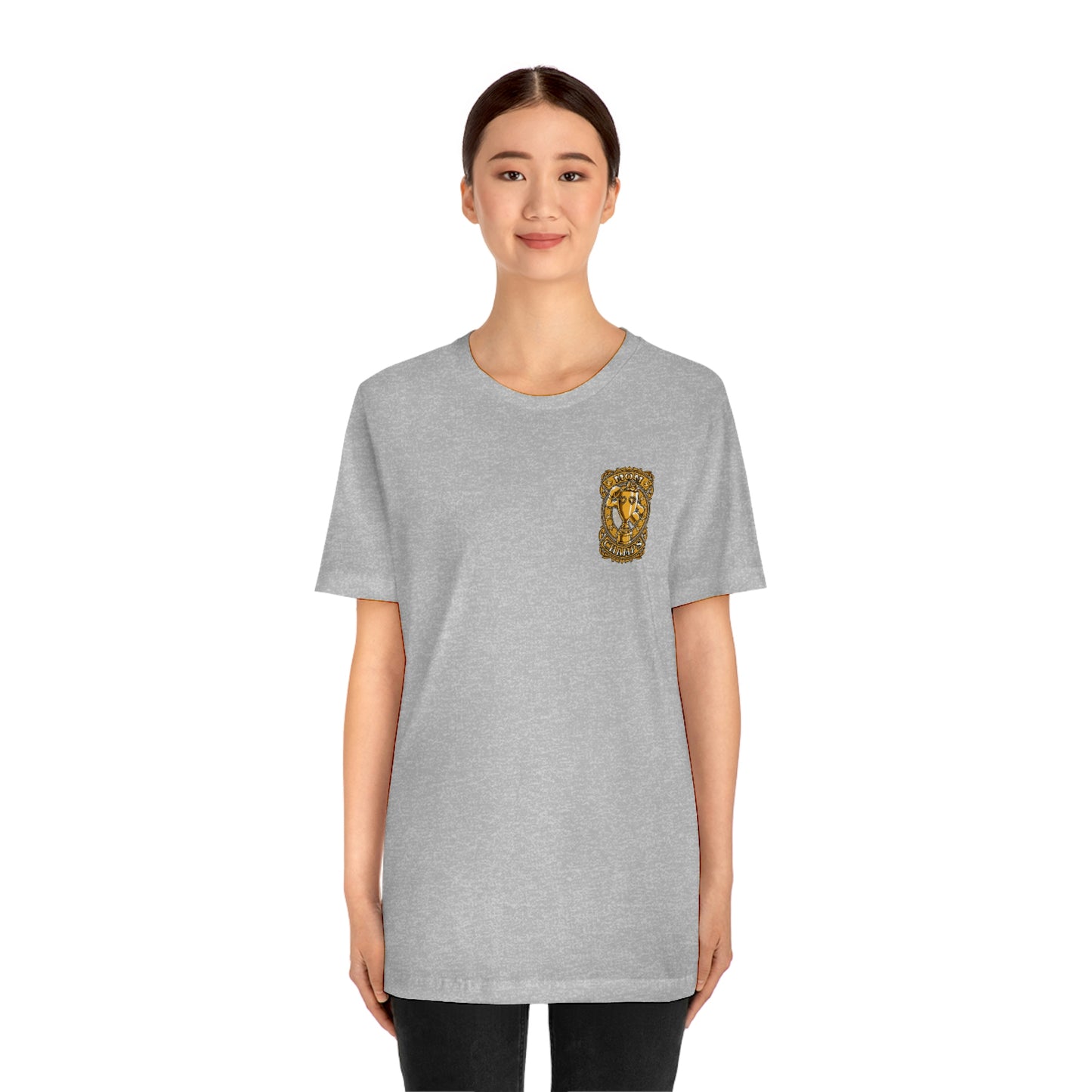 Mom Champs (Gold -Front & Back)! Unisex Jersey Short Sleeve Tee (Bella+Canvas)