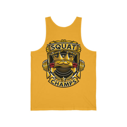SQUAT CHAMPS (Back Design) - Unisex Jersey Tank