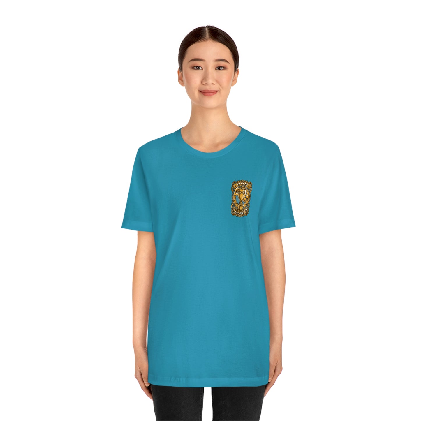 Mom Champs (Gold -Front & Back)! Unisex Jersey Short Sleeve Tee (Bella+Canvas)